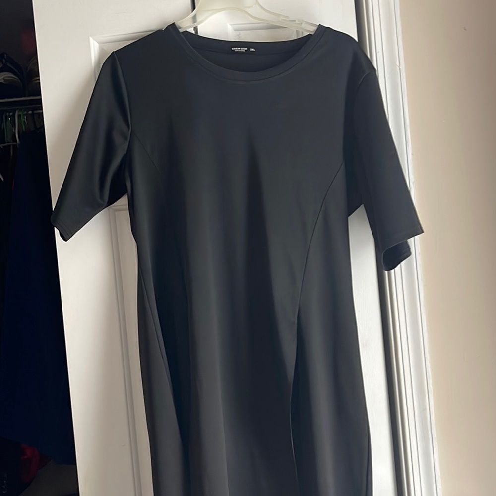 Black dress shirt with opening